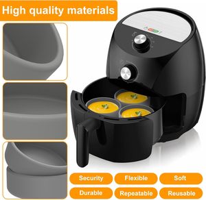 Moules à œufs en silicone résistants à la chaleur, pour micro-ondes, réutilisables, antiadhésifs, pour le petit-déjeuner et les sandwichs, coupelles à pocher les œufs en silicone - Product Image 5