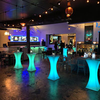 Table de bar LED Table haute éclairée rechargeable avec changement de couleur RVB pour mariage à la maison