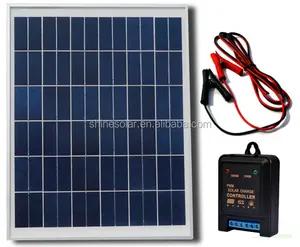Panel năng lượng mặt trời full kit với PWM điều khiển sạc và cáp mở rộng clip
