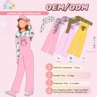 Set atasan dan bawahan kasual untuk anak perempuan, motif print leopard warna-warni bergaya western, model crop top dan celana lebar.