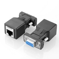 Adaptateur de conversion VGA RJ45 Ethernet vers connecteur VGA 15 broches
