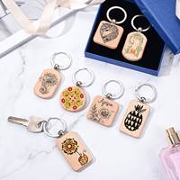 Porte-clés et porte-clés en bois vierges de luxe personnalisables DIY, supports de sublimation, impression UV, gravure laser, cadeaux promotionnels