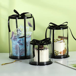 透明性の高い<span class=keywords><strong>2</strong></span>インチラウンドデザート包装ディスプレイ収納ギフトパーティー再利用可能クリアケーキボックス紙蓋付き - Product Image 3