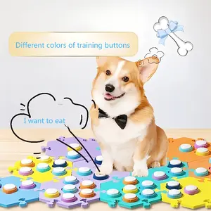 ペットの基本的なボタン電池が含まれているスマートな記録可能なボタン犬のブザーカスタマイズ可能なコンパクトで押しやすいデザイン