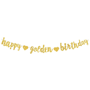 Bannière Joyeux Anniversaire Dorée Scintillante, <span class=keywords><strong>D</strong></span>écorations de Fête Thème Doré Pailleté, Guirlande <span class=keywords><strong>d</strong></span>'Anniversaire et Toile de Fond pour Femmes et Hommes - Product Image 1