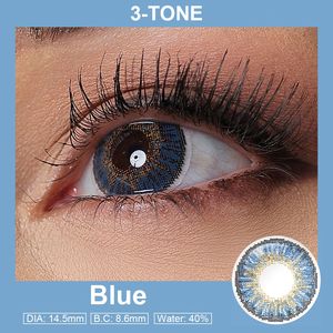 Spedizione gratuita aspetto naturale fresco 3 tono lenti a contatto colorate lenti a contatto occhi all'ingrosso 1 anno scatola di carta OEM - Product Image 4