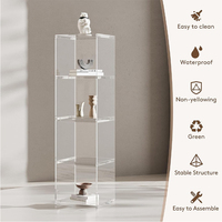 Vitrine d'exposition en acrylique personnalisée avec serrure et fond miroir, meuble transparent multicouche pour exposition de jouets en supermarché - Grande Vente