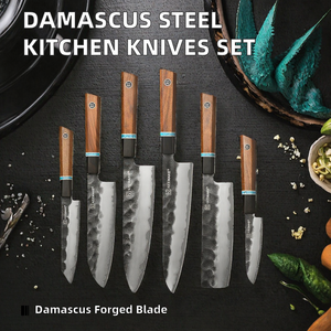 Juego de Cuchillos de Chef Hechos a Mano, Hojas de Acero al Carbono, Ecológicos, con Mangos de Madera Ambidiestros, Funda de Cuero, Cuchillos Plegables Profesionales - Product Image 2