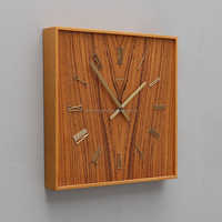 Nouvelle horloge murale en bois d'acacia de manguier de conception à la mode pour la décoration de maison de bureau et d'hôtel disponible à un prix abordable