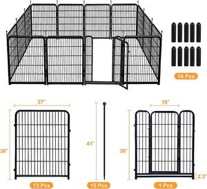 Grande pieghevole portatile in metallo da campeggio per cani da compagnia penne box e Run Puppy Fence Kennel Outdoor - Product Image 5