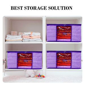 Arow Blue Saree Covers With Zip Cover Packing <b>Bags</b> Saree Work Saree Cover <b>For</b> Women In Wholesale Price - Product Image 2