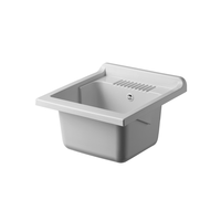 Lavabo en plastique Negrari italien certifié CE, polyvalent, auto-drainant, écologique, résistant aux acides, 45x50x30cm, kit de fixation murale