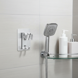 Support <span class=keywords><strong>de</strong></span> <span class=keywords><strong>douche</strong></span> mural carré moderne en aluminium chromé, sans perçage, avec <span class=keywords><strong>crochet</strong></span>, installation facile, emballé <span class=keywords><strong>pour</strong></span> salle <span class=keywords><strong>de</strong></span> bain et toilettes - Product Image 4
