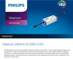 Philipss xitanium 100W 0.7A 230V I175C กันน้ำแหล่งจ่ายไฟไดรเวอร์ LED AC-DC สำหรับไฟ LED ที่มีกระแสคงที่ - Product Image 2