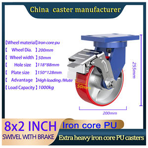 Schwerlast-Großhandel für Ihre Wartungsbedürfnisse 1000kg Schwerlast Abnehmbare Lenkrolle und Rollen für Transportwagen - Product Image 6