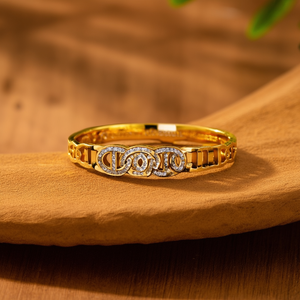 Fashion Zircon Trendy Unisex Bangle 316L Stainless Steel PVD Gold Plating Sustainable Resistant <b>Bracelet</b> - Product Image 3