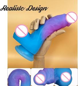 8インチのリアルな厚いシリコン製ディルド、女性向け大人のおもちゃ、カラフルで柔軟なGスポットまたはアナル刺激器 - Product Image 4