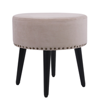 Nouveau Pouf Ottoman Rond en Velours pour Meubles de Maison Tendance