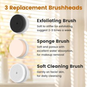Waterproof Custom Facial Cleansing Sponge <b>Brush</b> Face Scrubber <b>Electric</b> Face Spin Cleanser Soft Bristle Face Cleansing <b>Brush</b> - Product Image 3