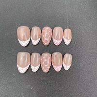 Ongles courts d'amande faits à la main de haute qualité bord de Style français blanc peut être réutilisé usine en gros