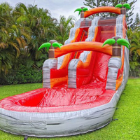 Toboggan gonflable commercial Castello Combo marbre Tropical Waterslide événements extérieurs Castello Toboggan gonflable