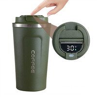 Tasses et Mugs à Café Isothermes Intelligents en Acier Inoxydable à Double Paroi 350 ml 580 ml avec Couvercle LED et Affichage de la Température