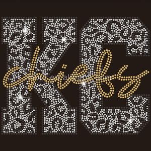 Kansas <span class=keywords><strong>Chiefs</strong></span> Futebol Logo Design Ferro em Custom Rhinestone Transferência Motif - Product Image 1