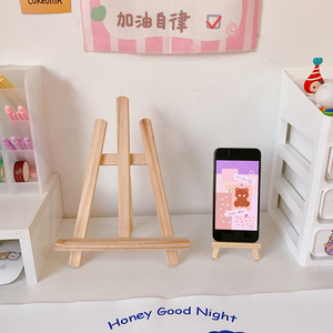 Customized Wooden Mini Stand Desktop Universal Cell Phone Holder Triangle Wooden Easel Wooden <strong>Small</strong> <strong>Ornaments</strong> Display Shelf - Product Image 2
