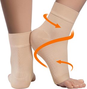 Chaussettes de neuropathie orthèse de <span class=keywords><strong>cheville</strong></span> manchon de Compression bout ouvert chaussettes de Compression femmes et hommes pour gonfler la fasciite plantaire - Product Image 3