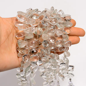 ลูกปัดหินควอทซ์โลโดไลต์พร้อมลูกแพร์และเม็ดควอทซ์โลโดไลต์สไตล์เรียบ - Product Image 2