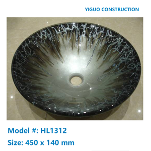 Double vasque en verre, marbre évier bassin rond forme moderne sanitaire <span class=keywords><strong>toilettes</strong></span> et lavabo N128 - Product Image 6