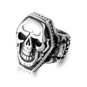 Skull <b>Ring</b> <b>Titanium</b> Steel Men's Jewelry Rock Hip Hop Fashion Accessory SA467 - Product Image 1
