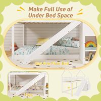 Lit superposé moderne pour chambre à coucher, double sur double, avec toboggan et escalier, étagères de rangement en bois massif pour enfants, adolescents, garçons et filles