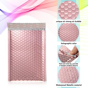 50 enveloppes à bulles en or rose de 3 tailles assorties, enveloppes rembourrées en feuille métallique scintillante, enveloppes d'expédition auto-adhésives en poly bulles - Product Image 1