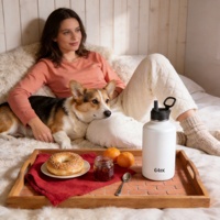 Gourde isotherme en acier inoxydable de 64 onces (2 litres, demi-gallon, 128 oz) pour le sport, la gym, le camping
