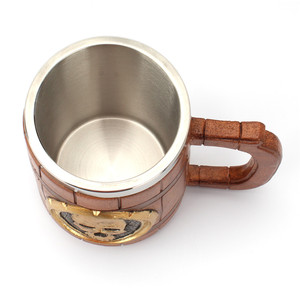 Caneca 2021 ml, nova chegada 600 presentes ouro esqueleto caveira de madeira cerveja - Product Image 3