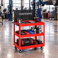 Chariot à outils mobile TYRAFINE avec panneau perforé, roulettes pour garage, atelier de réparation automobile, chariot à outils roulant à 3 niveaux