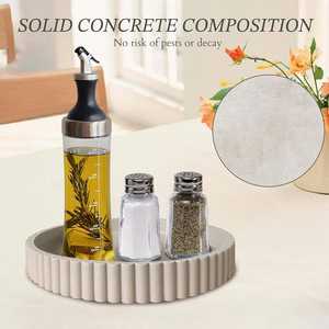 Plateau rond en béton de 13 pouces, centre de table décoratif gris moderne, plateau de service pour la maison, le salon, le bureau. - Product Image 5