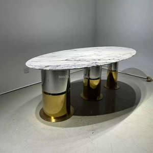 Ensemble <span class=keywords><strong>table</strong></span> à <span class=keywords><strong>manger</strong></span> Bentley <span class=keywords><strong>14</strong></span> extra large de luxe moderne dessus en marbre vert <span class=keywords><strong>table</strong></span> à <span class=keywords><strong>manger</strong></span> pour 6-20 <span class=keywords><strong>personnes</strong></span> meubles d'intérieur Chine - Product Image 2