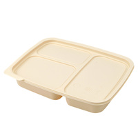850ml 900ml 950ml Biodégradable 3 4 5 Compartiment Fécule De Maïs Conteneur Alimentaire Boîte À Lunch Jetable