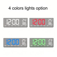 Jam Dinding Digital LED Elektrik Besar 15 Inci dengan Remote Control, Kalender, Termometer, Higrometer, Timer Hitung Mundur, Dekorasi Rumah