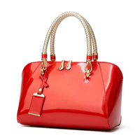 Sac à main de luxe de créateur en cuir PU brillant, sac Boston, nouvelle collection 2026, sacs mode bleus, rouges, noirs, beiges, roses pour femmes, Sac de Luxe Femme