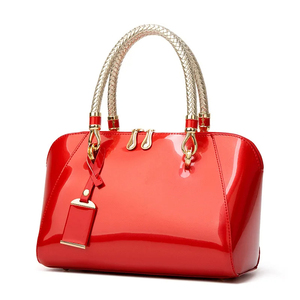 <span class=keywords><strong>Borsa</strong></span> di Lusso Designer in Pelle PU <span class=keywords><strong>Lucida</strong></span> Stile Boston 2023 Nuova Moda Blu Rosso Nero Beige Rosa Borse per Donne Sac De Luxe Femme - Product Image 5