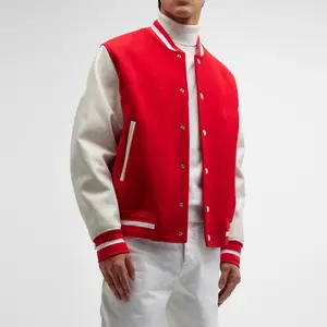 Oem Manufacturer High Quality Jacket Men Chenille Embroidery Leather Sleeves Custom Baseball Letterman Varsity Jacket