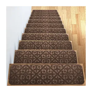 Best Quality 100% Polyester Material Felt+Adhesive Backing Material Embossed Stairs Mat Stair Carpet Mat For Floor