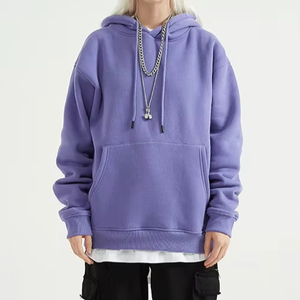 Sweats à capuche unisexe en polaire lourde Boxy surdimensionné couleur unie Logo personnalisé Pull à col rond Streetwear Bulk American Size - Product Image 1