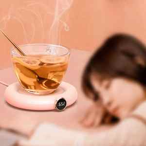 Tasse de Noël chauffage intelligent, tasses à température intelligente lait café tasse en céramique tasse chauffante avec cuillère sous-verre - Product Image 3