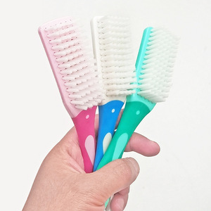 Cepillo para zapatos multifuncional de cerdas suaves con mango antideslizante de goma suave, quitamanchas doméstico, cepillo para zapatos de cerdas blancas - Product Image 2