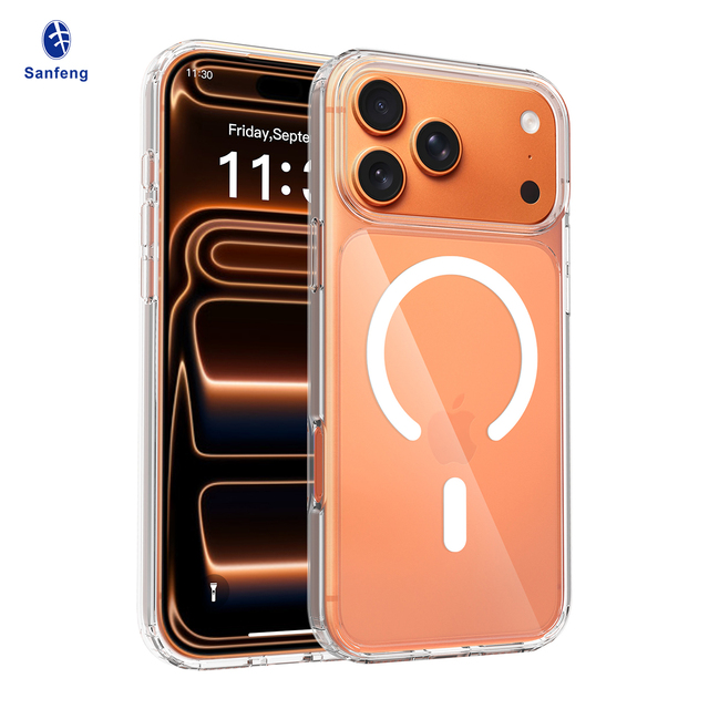 Factory Clear Anti-Scratch Anti-Yellow Cover Magnetic Mobile Phone Case for iPhone 16 17 18 Pro Max Case With Wireless Charging