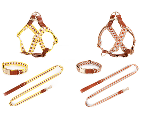 Venta al por mayor precio de fábrica de lujo personalizado suministros para mascotas de nylon duradero <span class=keywords><strong>collar</strong></span> de perro arnés Correa conjunto para perros grandes - Product Image 5